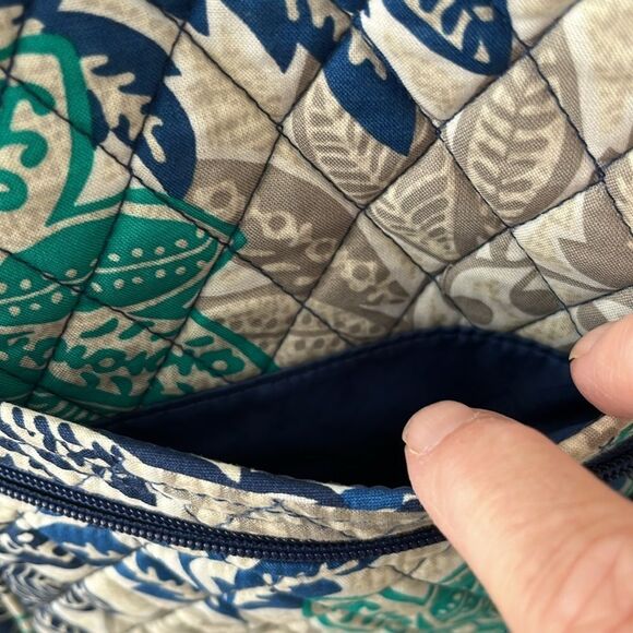 Vera Bradley Santiago Blue / Green Crossbar Shoulder Bag Adjustable Strap NWOT - Picture 6 of 12